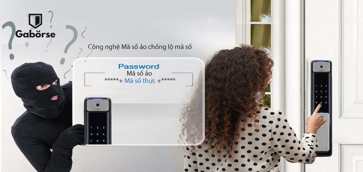 Khóa thông minh Gabörse GE-638VTB - công nghệ mã số ảo