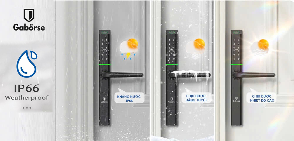 Chỉ số IP66 của khóa, kháng nước, chịu được băng tuyết, chịu nhiệt độ cao